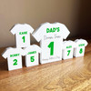 Dad's Team Father's Day Football Green Shirt Family 5 Small Personalised Gift