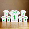 Dad's Team Father's Day Football Green Shirt Family 6 Small Personalised Gift