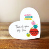 Bright Colourful Best Teacher Ever Thank You White Heart Personalised Gift