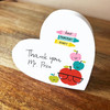 Bright Colourful Best Teacher Ever Thank You White Heart Personalised Gift