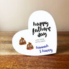 Poo Father's Day Dad Love Your Little Shits 2 White Heart Personalised Gift