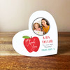 Thank You Teacher Apple Thank You Photo Heart White Heart Personalised Gift