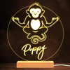 Funny Meditating Monkey Warm White Lamp Personalised Gift Night Light