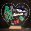 Whale Octopus Seahorse Sealife Bright Heart Personalised Gift Lamp Night Light