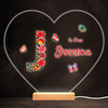 Floral Alphabet Butterflies Letter J Heart Personalised Gift Lamp Night Light