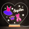 Pink Ballet Ballerina Dancer Colourful Heart Personalised Gift Lamp Night Light