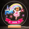 Fairy Magical Pink Rainbow Colourful Round Personalised Gift Lamp Night Light
