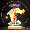 Giraffe Rainbow Baby Child Boy Girl Round Personalised Gift Lamp Night Light