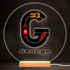 Road Racing Cars Letter G Colourful Round Personalised Gift LED Lamp Night Light