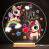 Colourful Unicorns Colourful Round Personalised Gift LED Lamp Night Light