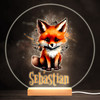 Splash Cute Fox Colourful Round Personalised Gift LED Lamp Night Light