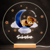 Watercolour Sleeping Teddy Bear Bright Round Personalised Gift Lamp Night Light