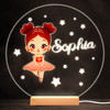 Ballet Ballerina Brown Hair Colourful Round Personalised Gift Lamp Night Light