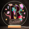 Sealife With Mermaids Alphabet Letter B Round Personalised Gift Lamp Night Light