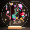 Sealife With Mermaids Alphabet Letter D Round Personalised Gift Lamp Night Light