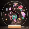 Sealife With Mermaids Alphabet Letter S Round Personalised Gift Lamp Night Light