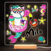 Funny Mermaid Cat Colourful Square Personalised Gift LED Lamp Night Light