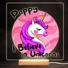 I Believe In Unicorns Colourful Square Personalised Gift LED Lamp Night Light
