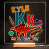 K Dinosaur Alphabet Colourful Square Personalised Gift LED Lamp Night Light