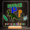 P Dinosaur Alphabet Colourful Square Personalised Gift LED Lamp Night Light
