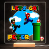 Super Mario Lets Go Colourful Square Personalised Gift LED Lamp Night Light