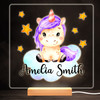 Unicorn Cute Girl Colourful Square Personalised Gift LED Lamp Night Light