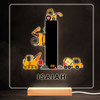 Construction Vehicles Alphabet Letter I Square Personalised Gift Night Light