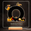 Construction Vehicles Alphabet Letter Q Square Personalised Gift Night Light