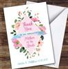 Mother Of The Bride Thank You Flower Pink Floral Blue Pretty Personalised Card