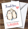 Thank You For Being Our Bridesmaid Married Penguins Personalised Greetings Card