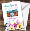 Thank You Wedding Photographer Watercolour Floral Personalised Greetings Card