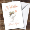Cute Girl Holding Balloon Thank You Flower Girl Personalised Greetings Card