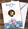 Thank You Flower Girl Beautiful Bouquet Photo Personalised Greetings Card