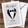 Black Suit With Flower Thank You Best Man Personalised Greetings Card