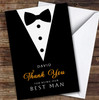 Black Suit Wedding Thank You Best Man Personalised Greetings Card