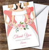 Thank You Bridesmaid Pink Flowers Personalised Greetings Card