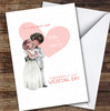 Watercolour Cute Congratulations Wedding Couple Heart Personalised Card