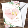 Toast To A Special Couple Floral Champagne Glasses Personalised Greetings Card