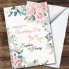 Vintage Floral Congratulations On Your Wedding Day Personalised Greetings Card