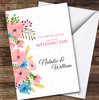 Floral To A Special Couple On Wedding Day Personalised Greetings Card