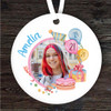 21st Birthday Photo Balloons Cake Gifts Round Personalised Gift Hanging Ornament