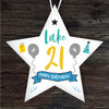21st Birthday Star Blue & Grey Star Personalised Gift Keepsake Hanging Ornament