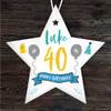 40th Birthday Star Blue & Grey Star Personalised Gift Keepsake Hanging Ornament