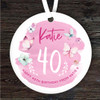 Birthday Pink Special Any Age Butterflies Personalised Gift Hanging Ornament