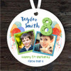 8th Birthday Boy Photo Party Balloons Personalised Gift Hanging Ornament