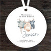 New Baby Clothes Birth Details Round Personalised Gift Keepsake Hanging Ornament