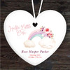 New Baby Pastel Rainbow Heart Personalised Gift Keepsake Hanging Ornament Plaque