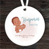 New Baby Boy Dark Skin Round Personalised Gift Keepsake Hanging Ornament Plaque