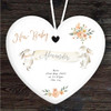 New Baby Peach Rabbits Heart Personalised Gift Keepsake Hanging Ornament Plaque