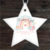 New Baby Girl Pastel Rainbow Star Personalised Gift Keepsake Hanging Ornament